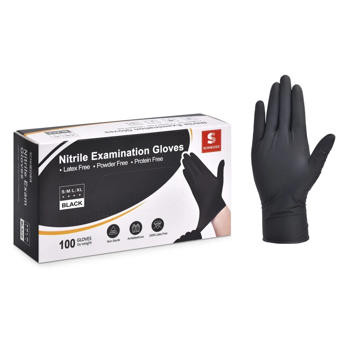 100 BLACK NITRILE PLATINUM GLOVES, SIZE-L 1-SMP-1604